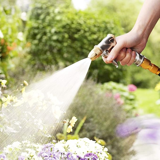 FANHAO Upgraded Garden Hose Nozzle Sprayer 100% Heavy Duty Metal Handheld Water Nozzle High Pressure in 4 Spraying Modes for Watering Plants and Lawn Car Washing Patio and Pet