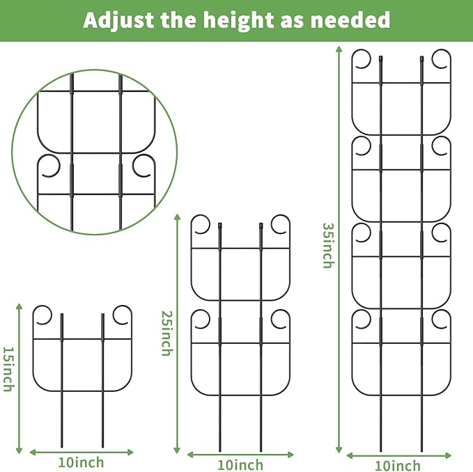 8 Pack Trellis for Climbing Plants Indoor Expandable Small Metal Trellis for Potted Plants Flowers Vine Ivy Sturdy Houseplant Pothos Plant Climber Support
