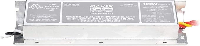 Fulham Lighting WH3-120-L Workhorse 3 Adaptable Electronic Fluorescent Lamp Ballast 1 Count (Pack of 1) Silver