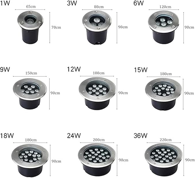 Ground Landscape Lights - Outdoor Buried Lights AC85-265V Outdoor Recessed Spot Light IP66 Waterproof Underground Light LED for Garden Pathway Patio Step Deck(Red6W)