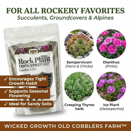 Old Cobblers Farm™ Wicked Growth Alpine/Rock Garden Plants Fertilizer - Designed for Hardy Growth and Vibrant Blooms in Thin Rocky soils (5 lbs | 10 lbs | 15 lbs | 20 lbs) (20 lbs)