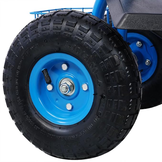 Garden Seat with Wheels Outdoor Garden Stool with Adjustable 360° Swivel Seat and Tool Tray Heavy Duty Rolling Garden Cart for Planting Gardening Scooter for Lawn Yard PatioBlue