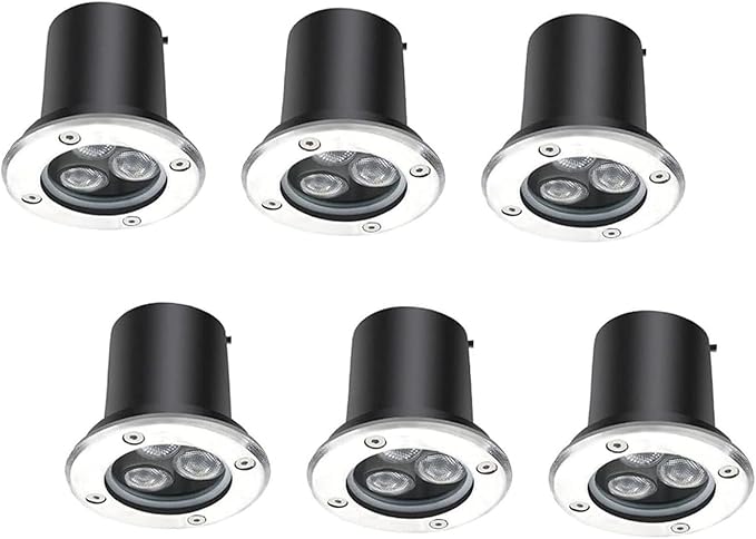 6 Pack Outdoor LED Flood Light - 3W Ground Landscape Spotlights IP67 Waterproof Outdoor Buried Lights Recessed LED Spot Lights for Paving Patio Step Garden Lawn(Blue3W-12V)