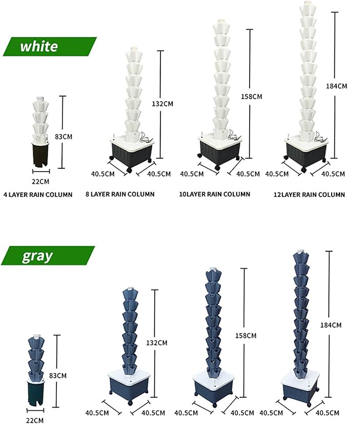 Hydroponic Tower Garden Hydroponics Growing Indoor Smart Garden Vertical Planter Tower Hydroponics Growing Kit with Hydrating Pump (