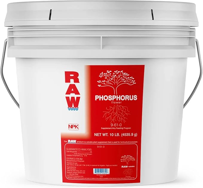 RAW Phosphorus Fertilizer 10lb | Water Soluble High Phosphate Plant Food for Bloom Stage Hydroponic Nutrients for Indoor Plants Garden &amp Vegetable Fertilizer