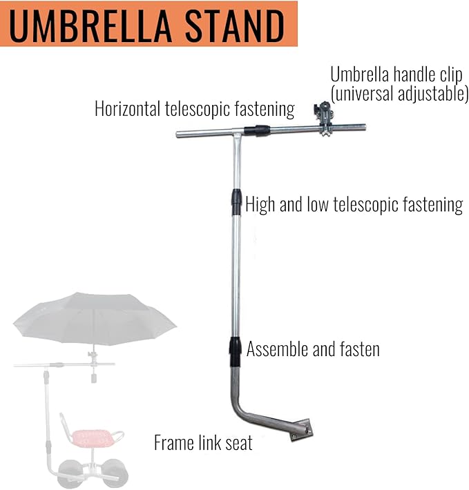 Portable Umbrella Stand Heavy Duty Umbrella Stand with Umbrella Stand Connection Seat Patio Umbrella Stand for Garden Cart Gardening Workseat Rolling Garden Seat with Wheels (Umbrella Stand)