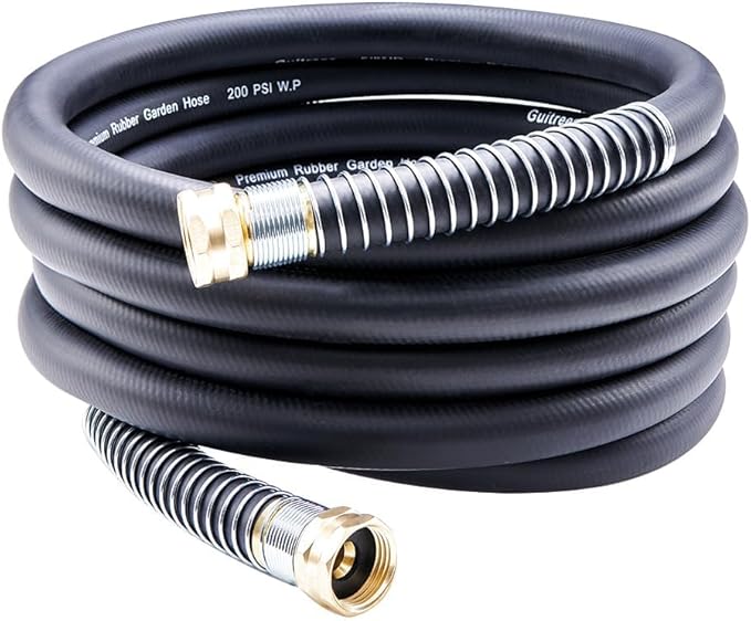 Leader Garden Hose 15ft x 3/4 Heavy Duty Short Water Hose Female to Female Fittings Five Layered Braiding for Durability 1000PSI Burst 300PSI Working (Black)
