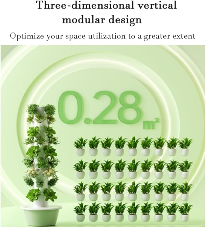Hydroponics Growing System Indoor Garden Vertical Hydroponic Tower with Water Pump New Customized ABS Material for Herbs Fruits Vegetables(9 Layers)