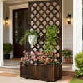 Garden BedWooden Raised Garden Bed Planting Planter Box with Trand Drain Holes for Climbing Vine Plants