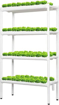 Hydroponics Growing System Kit Indoor Garden Vertical Hydroponic Tower with Water Pump PVC Drinking Water Pipe Height-Adjustable Foot Pads for Fruits