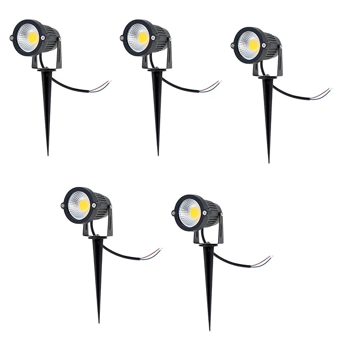 5X IP65 Outdoor Landscape LED Lawn Light Garden Spotlight 5W 12V AC DC/14