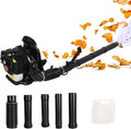 Backpack Gas Powered Leaf Blower 52CC 550CFM 1.7HP 2-Stroke Grass Lawn Blower Air Cooling Gasoline Backpack Grass Blower with Air-Cooled Snow Blower for Garden Care