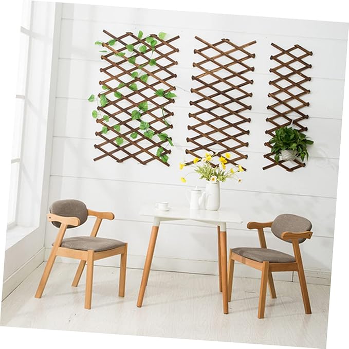 Totority Wooden Climbing Plant Support Carbonized Garden Trellis Expandable Willow Fencing Outdoor Plant Climb Support