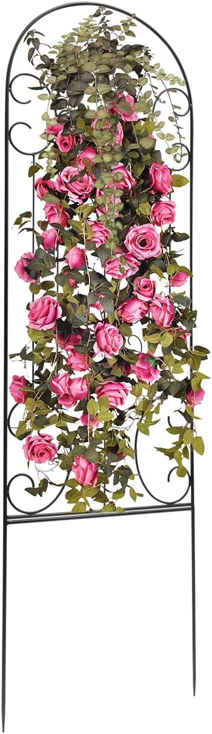 H5ft x W18inch Metal Frame Stand Trellis 2 Pack Garden Arch Arbor Trellis Decorative Vegetables Flowers Vine Trellis for Lawn Backyard Climbing Plants
