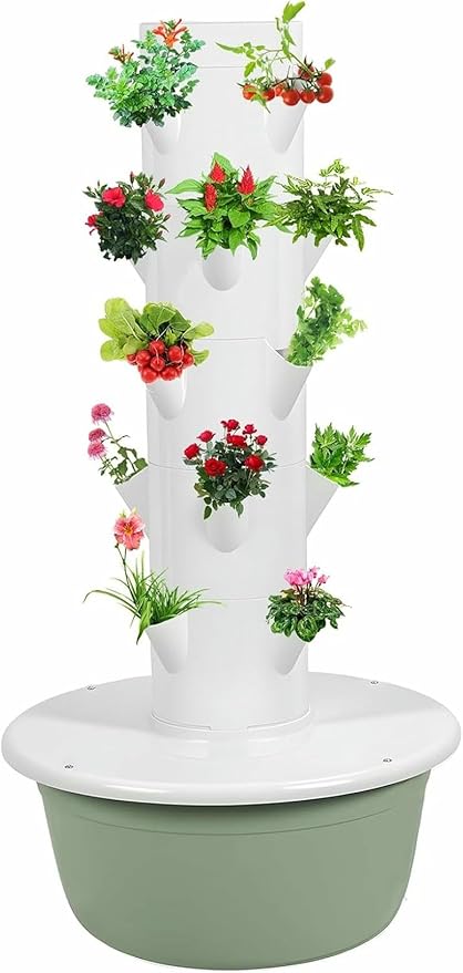 20/28 Holes Hydroponic Growing System Kit Hydroponic Garden Tower with Pump System 5/7 Layers Indoor Vertical Hydroponic Garden Tower for Herbs Fruits and Vegetables-*
