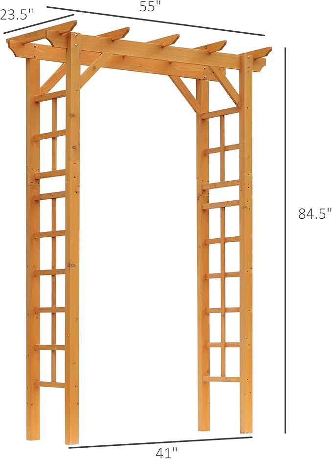 85 Wooden Gfor Wedding and Ceremony Outdoor Garden Arch for Climbing Vines Orange