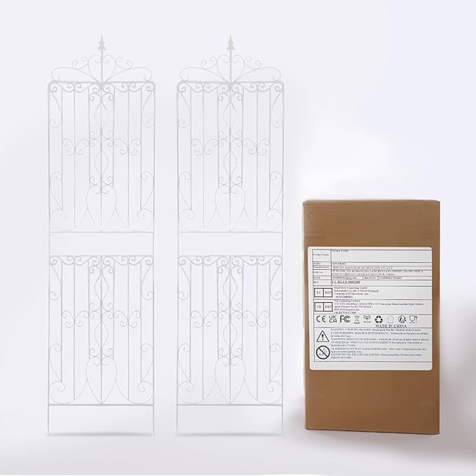 2 Pack Garden Trellis 25x 93 Inch Climbing Plants Outdoor Trellis Iron Arched Garden Trellising Vegetables Vines Flowers Garden Trellises for Lawn Garden Backyard Climbing Plants (White)