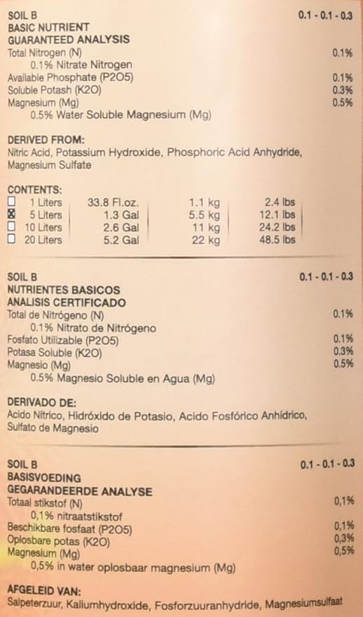 House &amp Garden Soil Nutrient A and B 5 L