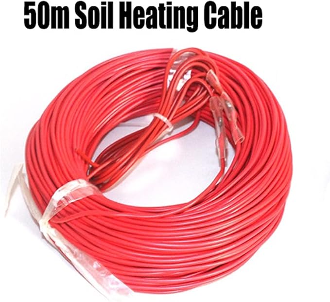 Pipe House Underfloor Heating Soil Air Hotline Breeding Warming Wire Greenhouse Plant Aquarium Heating Cable Soil Electronics (Color : 50m Soil Heat Cable)