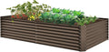 Planter Boxes Outdoor 8×4×2 Ft Metal Garden Raised Bed Galvanized Garden Boxes Outdoor Raised for Elevated Vegetable Flower Herbs (8×4×2FT)