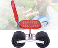 Rolling Gardening Work Stool Bearing 150kg Adjustable HeightGarden Helper with Foldable Backrestfor Yard Patio(Red2 Wheels)
