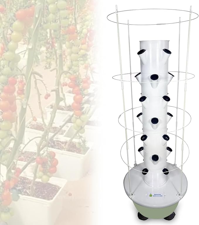 Patio Grow ColumnHydroponic Growing Systems Vertical Hydroponic Tower with Controller Garden Hydroponic Towerfor Indoor and Outdoor Use B(20Pots)