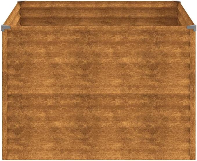 Corten Steel Raised Garden Bed 39.4 x 39.4 x 27.2 in Weathering Metal Planter Box for Outdoor Vegetables &amp Flowers Large Square Plant Pot for Patio Balcony Backyard