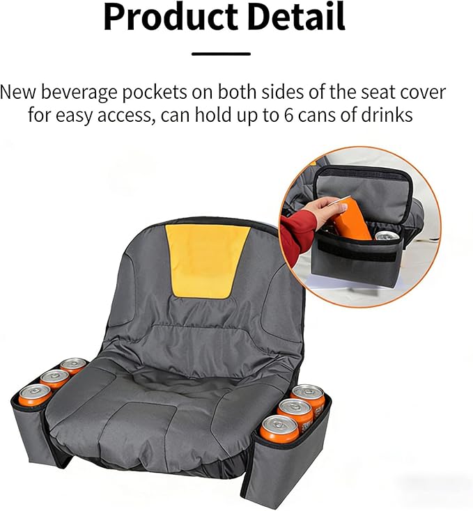Practical Grass Grasscutter Seat Protect 600D University Fabric Includes Drink Pouches Meditative Security Features Elastic Bottom for Secure Appendage Grasscutter Addition