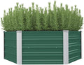 Outdoor Metal Raised Garden Bed for Vegetables Flowers Herbs Galvanized Planter Raised Garden Boxes Outdoor 50.8x50.8x18.1 Galvanized Steel Green-162