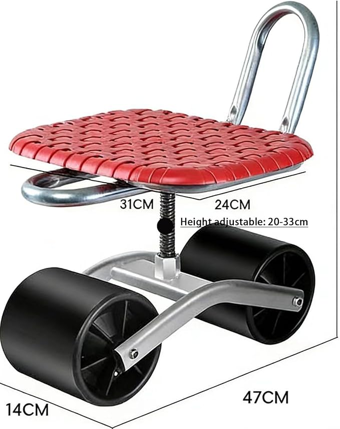 Rolling Garden Cart with Wheels – 360° Rotating Adjustable Seat Heavy-Duty Garden Stool with 550 lbs Capacity (lialunA1-1)
