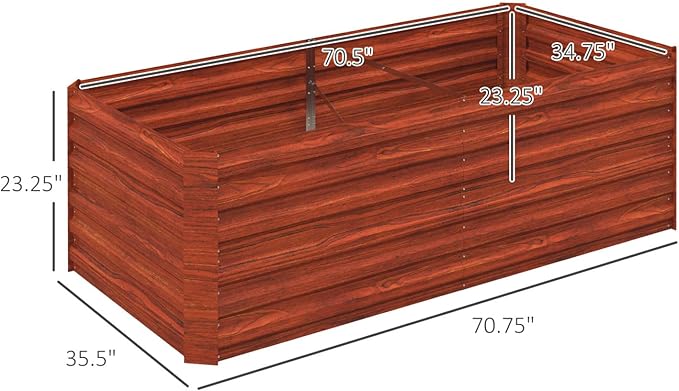 Galvanized Raised Garden Bed Kit - Large Sturdy Metal Planter Box for Vegetables Flowers &amp Herbs 6'x3'x2' Dark Brown