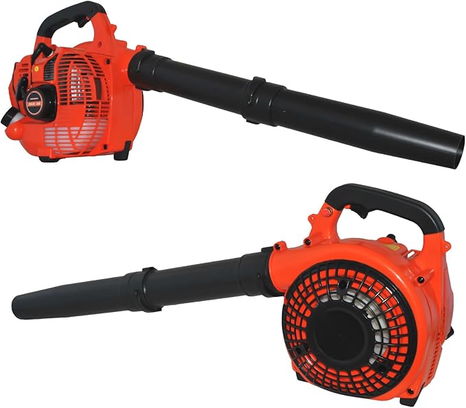 Gas Leaf Blower 3.6HP 2 Stroke Backpack Gas Blower 665CFM High-Velocity Airflow Grass Lawn Blower Air Cooling Gasoline Backpack Grass Blower Snow Blower for Efficient Lawn (26CC Red)