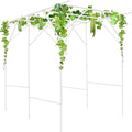 Grape Vine Trellis 6.56x4.92x6.56ft Heavy Duty Garden Trellis for Climbing Plants Large Steel Plant Support with ABS Base for Tomatoes Cucumbers Outdoor (White)