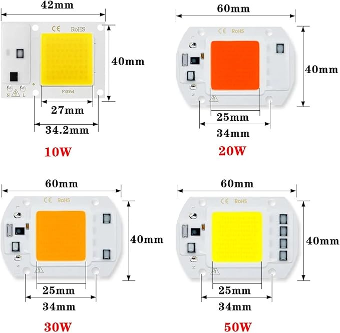 10Pcs/lot LED Chip Diode 110V 220V LED Lamp No Need Driver for Flood Light Spotlight LED Full Spectrum Plant Growth Lamp chip(Warm White220V_20W)