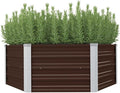 Raised Garden Bed Galvanized Planter Box OutdoorOutdoor Galvanized Planter BoxesMetal Garden Box for Gardening Vegetables Flowers Brown 50.8x50.8x18.1 Galvanized Steel
