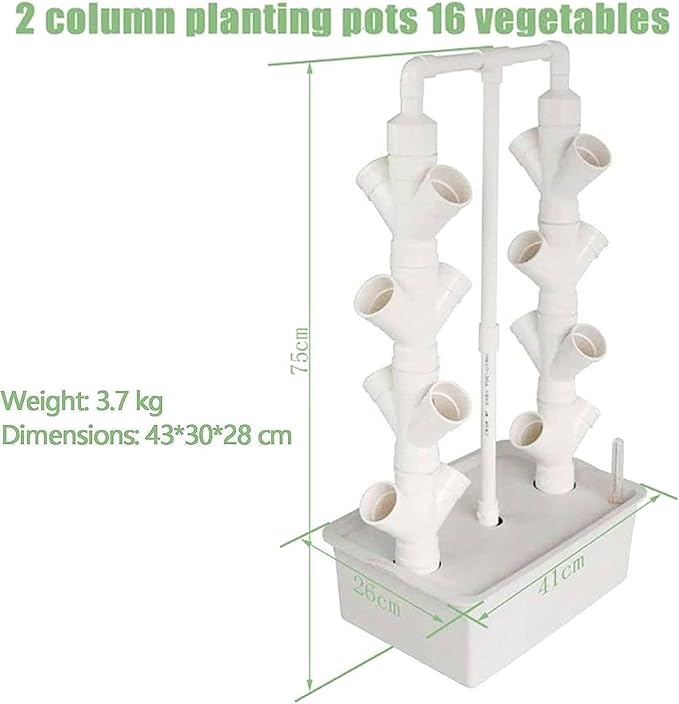 Vertical Grow TowerVegetable Plant Tower2/3/4 Columns Hydroponic Growing Kit Hydroponic Tower Grow SystemGift for Gardening Lover - Home Grow HerbsVeggies &amp Fruit16/24/32Holes16Holes