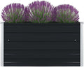 Raised Garden Planter Raised bedsGalvanized PlanterFlower BedTroughMetal PlanterRaised Garden BedBed 39.4x39.4x17.7 Galvanized Steel Anthracite