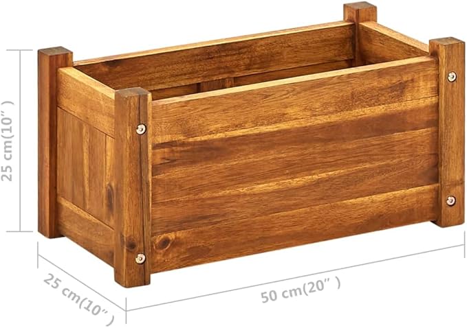 SKM Garden Raised Bed Acacia Wood 50x25x25 cm (Weight-5KG)