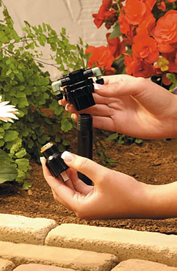 Orbit 10-Pack 67005 4-Port Drip Irrigation Manifold for 1/4 Inch Tube - Efficient Water Distribution for Your Garden
