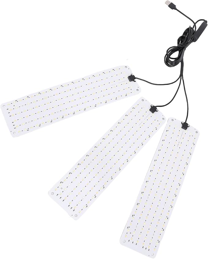 AYNEFY Succulent Seedlings High PPFD Indoor Lamps LED Grow Lights Full Spectrum Plant Growing Lamp Timer Function High PPFD Indoor Lamps Energy Saving Growth Light for Seed (3 Head)