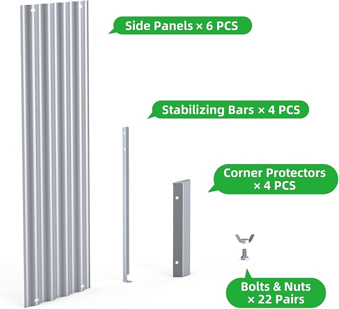 Highpro Raised Garden Bed 6x3x1ft Galvanized Metal Planter Boxes for Herbs Vegetables Flowers and Succulents Silver