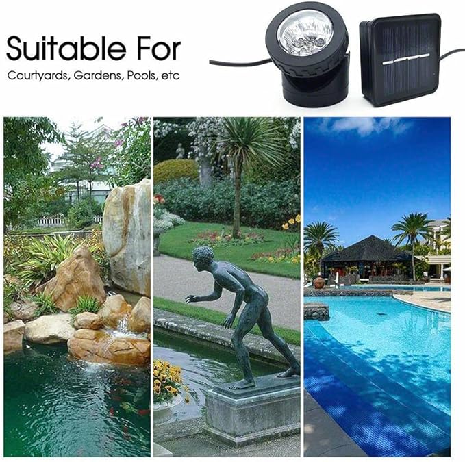 Creative 6 LED Solar Garden Fish Tank Spotlight Underwater Projection Lamp Water Land Dual-Use Outdoor Lawn Landscape Lamp