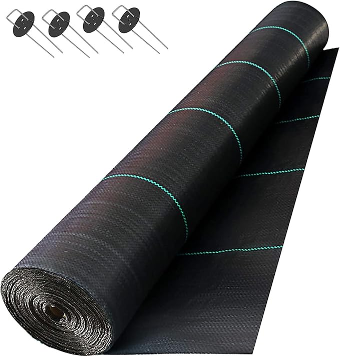 Garden Weed Barrier Landscape FabricGeotextile Fabric Heavy Duty High Density Woven Landscape FabricFlexible Breathable Weed Control Blocker Ground Cover (Size : 1x45m/3.3x148ft)