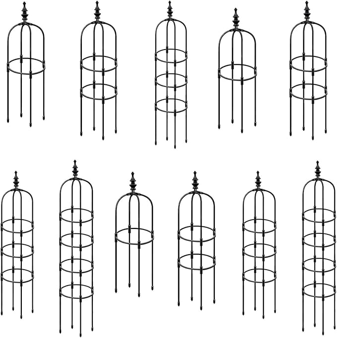 Tower Obelisk Garden Trellis U-Shaped Plant Stand Flower Climbing Frame Rust-Resistant Stainless Steel Flower Support