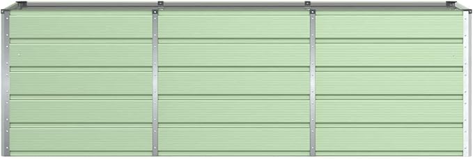 Steel Raised Garden Bed for Gardening Metal Planter Box for Vegetables Fruits Flowers 94.49 x 31.50 x 29.53 in Green-671
