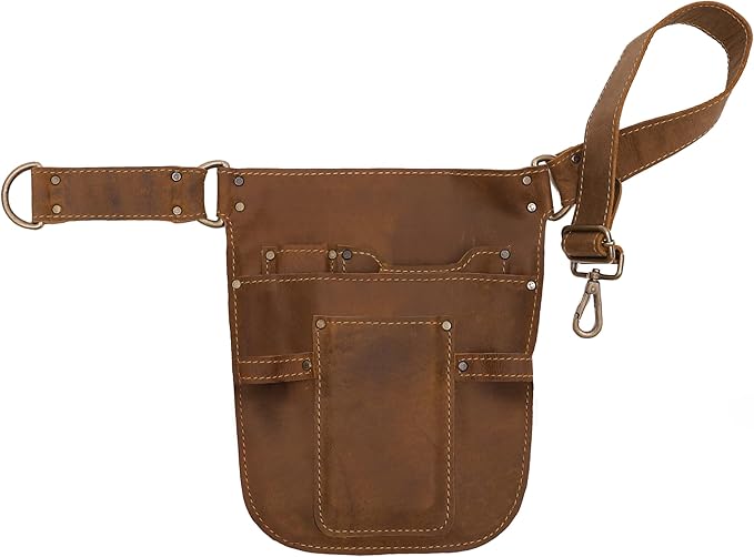 Rubys Collection™ Leather Garden Tool Belt- Gardening holster with pockets &amp Adjustable Waist Strap. Florist tool belt Leather Utility Belt &amp Women’s Garden Tool Pouch