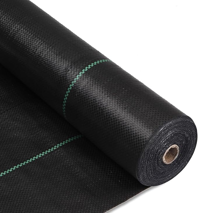4ftx100ft Weed Barrier Landscape Fabric Heavy Duty Weed Gardening Ground Cover Mat Weed Control Garden Cloth Woven Geotextile Fabric for Underlayment Commercial Driveway Fabric Black