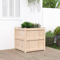Large Rustic Square Outdoor Garden Planter Solid Pine Wood 27.6 Inch Raised Garden Bed for Outdoor Plants Balcony Patio