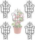 LTSRLL Lightweight Garden Trellis - European Potted Plant Support - Vines Flower Vegetable Climbing Stands Frame - 4pcs/ Pack(Black)