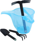Happyyami Heavy Duty Gardening Shovel Set with Bucket and Soil Fork Portable Tools for Beach Garden and Farm Use Compact Outdoor Transplanting and Digging Kit